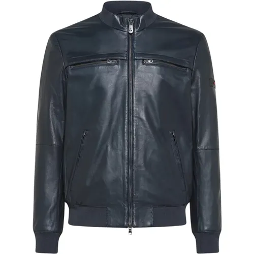 Horsehide Biker Jacket - Modern Minimalist Style , male, Sizes: M, L, XL - Peuterey - Modalova