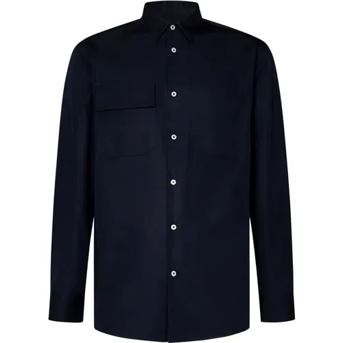 Button-Front Shirt with Patch Pockets , male, Sizes: S, M, L - Jil Sander - Modalova