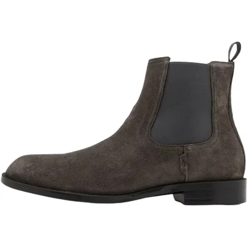 Wildleder Runde Zehen Flache Stiefel , Herren, Größe: 40 EU - Hugo Boss - Modalova