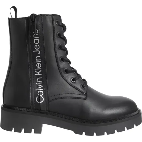 Combat Laceup Ankle Boot , female, Sizes: 6 UK, 4 UK, 8 UK, 7 UK, 3 UK, 5 UK - Calvin Klein Jeans - Modalova
