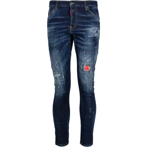 Straight-Leg Jeans mit Distressed-Look , Herren, Größe: W34 - Dsquared2 - Modalova
