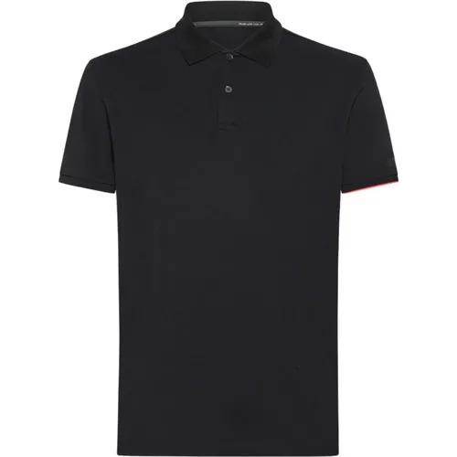 Schwarzes Poloshirt Elastisch Macro , Herren, Größe: M - RRD - Modalova