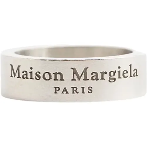 Silver Logo Ring , unisex, Sizes: 42 MM, 44 MM, 43 MM - Maison Margiela - Modalova