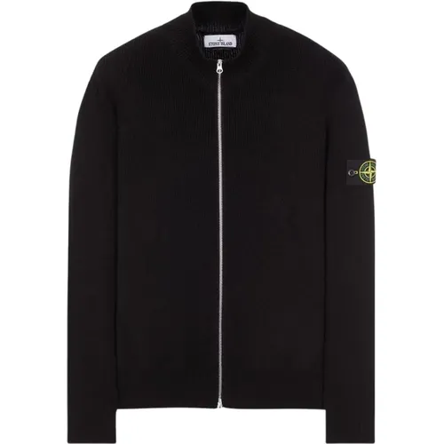 Schwarze Zip-Up Jacke Urbaner Stil - Stone Island - Modalova