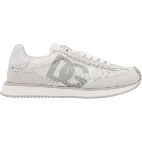 Weiße Sneakers Schnürung Monogramm Gummisohle , Damen, Größe: 36 EU - Dolce & Gabbana - Modalova