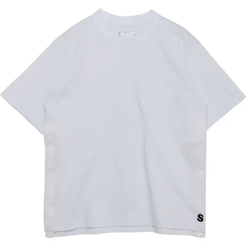 T-shirt with crew neck , male, Sizes: L - Sacai - Modalova