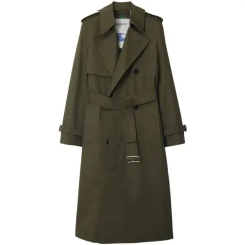 Cotton Double-Breasted Coat , female, Sizes: XS - Burberry - Modalova