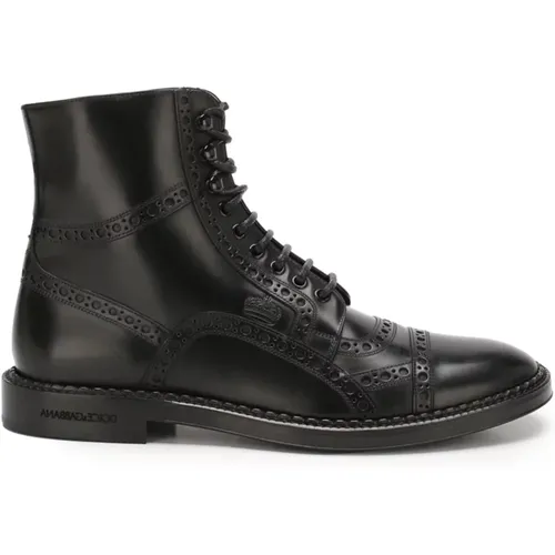 Premium Leather Ankle Boots , male, Sizes: 5 UK, 7 UK, 11 UK - Dolce & Gabbana - Modalova