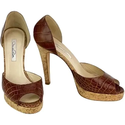 Pre-owned Leather heels , female, Sizes: 4 UK - Oscar De La Renta Pre-owned - Modalova