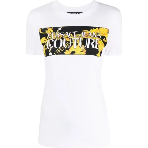 Weißes Damen T-Shirt - Aw23 Kollektion , Damen, Größe: XS - Versace Jeans Couture - Modalova