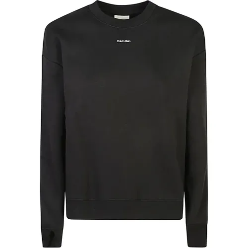 Schwarze Pullover für Männer und Frauen , Damen, Größe: L - Calvin Klein - Modalova