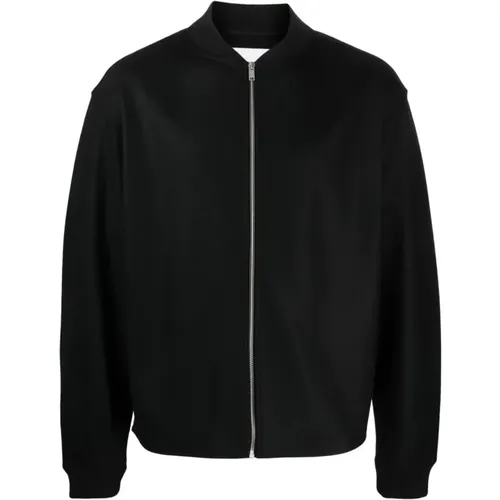 Wool Bomber Jacket with Ribbed Collar , male, Sizes: XL, M, L - Jil Sander - Modalova