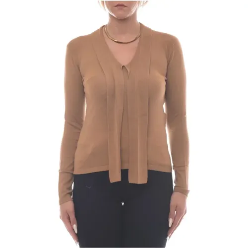 Damen V-Ausschnitt Pullover mit Schal , Damen, Größe: L - Marella - Modalova