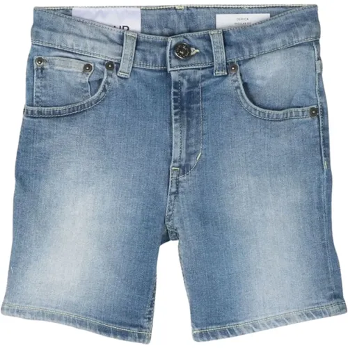 Kinder Bermuda Jeans mit verblasstem Effekt und Logo - Dondup - Modalova
