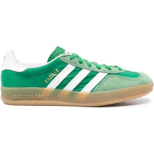 Grüne Gazelle Indoor Leder Sneakers , Damen, Größe: 37 EU - Adidas - Modalova