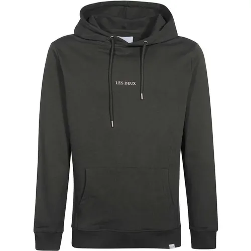 Baumwoll Kapuzenpullover mit Rippbündchen , Herren, Größe: XL - Les Deux - Modalova