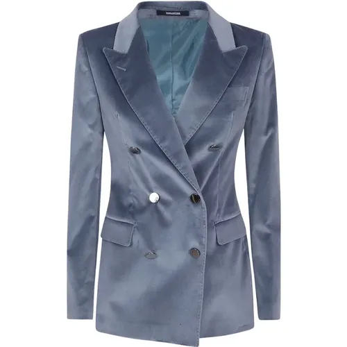 Clear Velvet Double-Breasted Jacket , female, Sizes: L - Tagliatore - Modalova