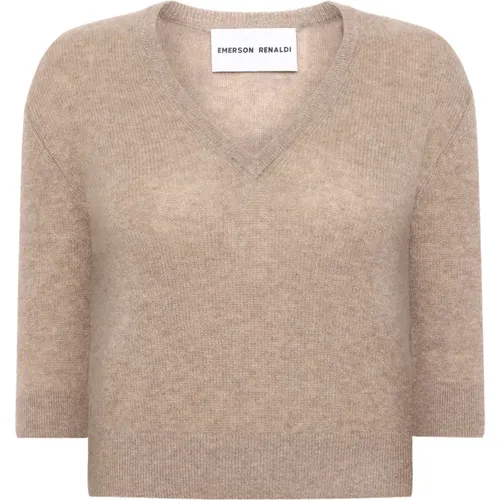 Pullover mit tiefem V-Ausschnitt , Damen, Größe: XS - Emerson Renaldi - Modalova