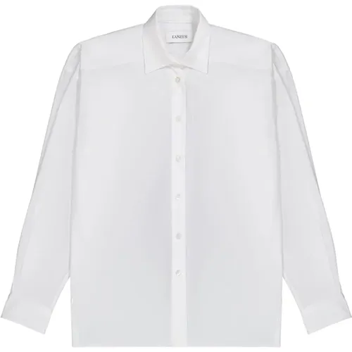 Oversized Weiße Klassische Button-Up Bluse , Damen, Größe: 2XS - Laneus - Modalova