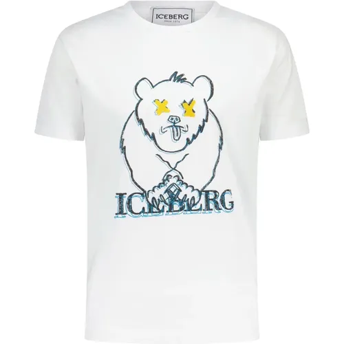 Bedrucktes Baumwoll-T-Shirt , Herren, Größe: XL - Iceberg - Modalova