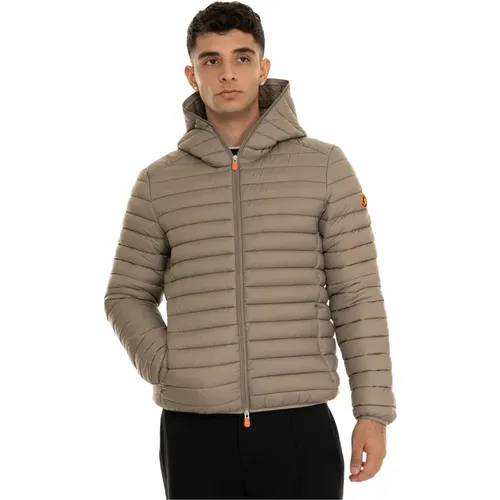 Gepolsterte Kapuzenjacke mit Armlogo , Herren, Größe: 2XL - Save The Duck - Modalova