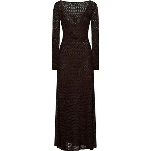 Scoop Neck Dress with Long Sleeves , female, Sizes: XS - Tom Ford - Modalova