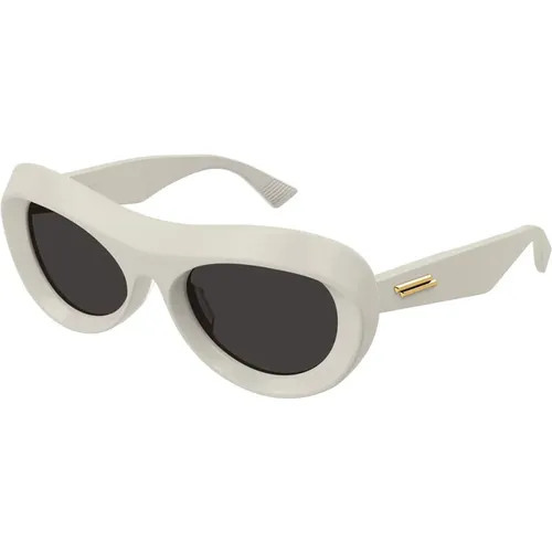 Round acetate sunglasses with metal fringes , female, Sizes: 54 MM - Bottega Veneta - Modalova