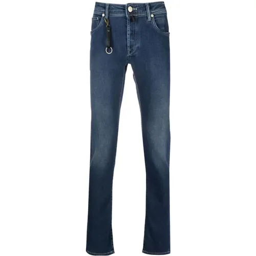 Blaue Stretch-Denim-Jeans , Herren, Größe: W35 - Incotex - Modalova