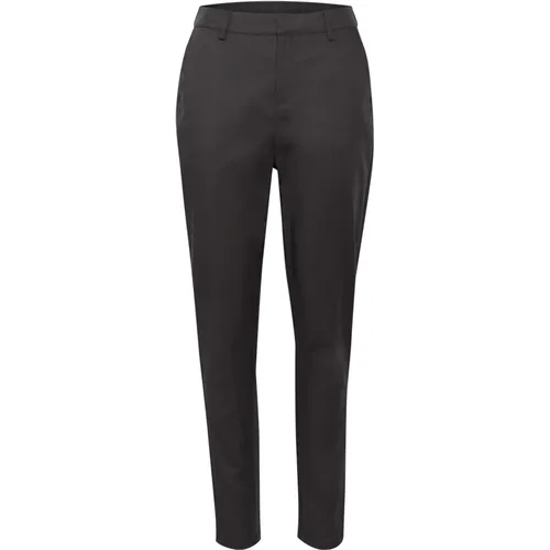 High-Waisted Slim Fit Hose Schwarz Auster - Kaffe - Modalova