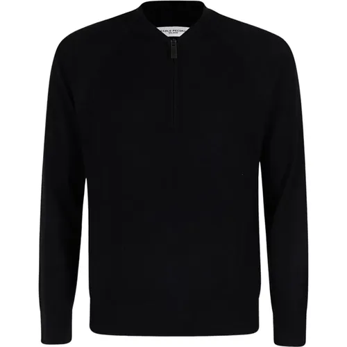 Merinowolle Halb-Zip Pullover , Herren, Größe: XL - Paolo Pecora - Modalova