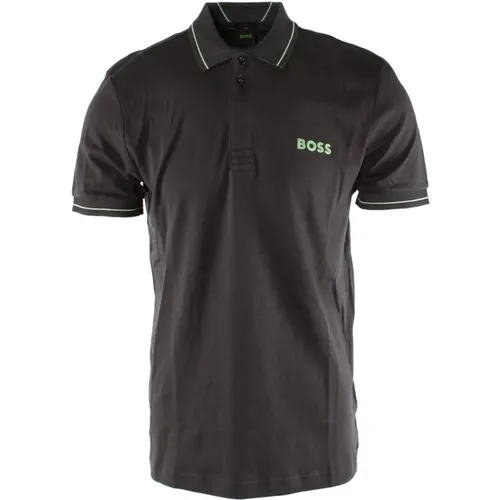 Herren Graues Baumwoll-Poloshirt , Herren, Größe: L - Hugo Boss - Modalova