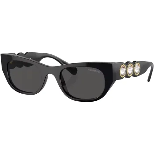 Dark Grey Sunglasses Sk6022 , female, Sizes: 51 MM - Swarovski - Modalova