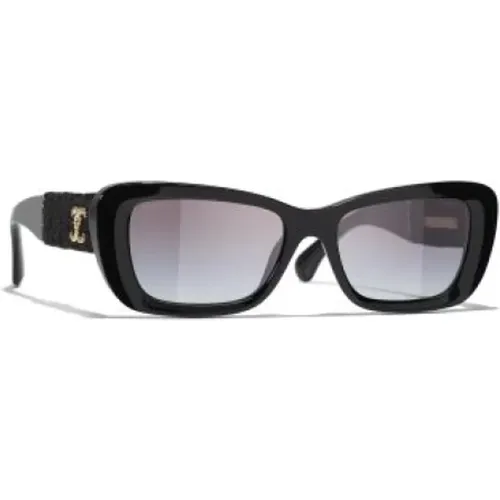 Schwarze Sonnenbrille mit Originalzubehör , Damen, Größe: 53 MM - Chanel - Modalova