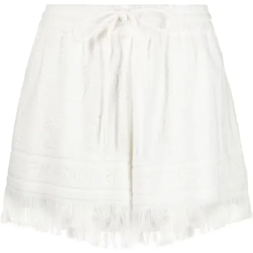 Cotton Towelling Shorts with Palm Tree Print , female, Sizes: M - Zimmermann - Modalova