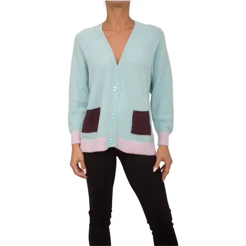 Kurzer Mohair Ultraleicht Strick Cardigan , Damen, Größe: M - Nenette - Modalova