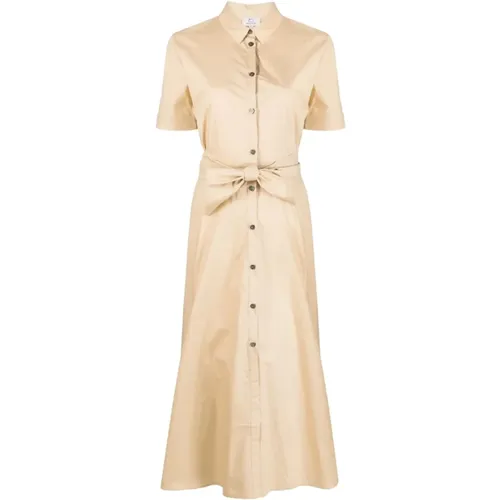 Tied-Waist Poplin Shirt Dress , female, Sizes: XS - Woolrich - Modalova
