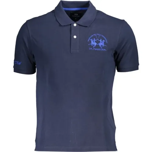 Blaues Baumwoll-Poloshirt , Herren, Größe: XL - LA MARTINA - Modalova