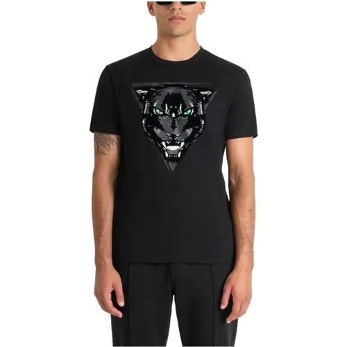 Panther Print T-shirt , male, Sizes: L, S - Antony Morato - Modalova