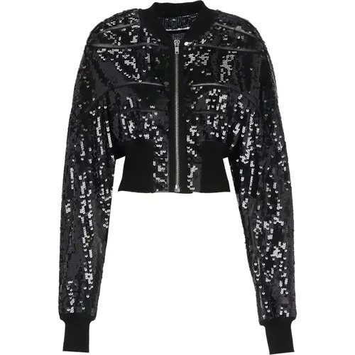 Sequin Crop Bomber Jacket , female, Sizes: S, M - Rick Owens - Modalova