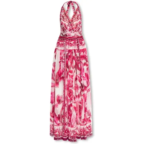 Silk maxi dress , female, Sizes: S, XS - Dolce & Gabbana - Modalova