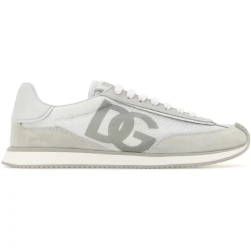 Two-tone suede mesh sneakers , male, Sizes: 8 UK, 7 UK, 5 UK, 7 1/2 UK, 10 UK, 11 UK, 6 1/2 UK, 9 UK, 6 UK - Dolce & Gabbana - Modalova