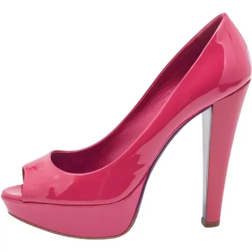 Pre-owned Leather heels , female, Sizes: 6 1/2 UK - Miu Miu Pre-owned - Modalova