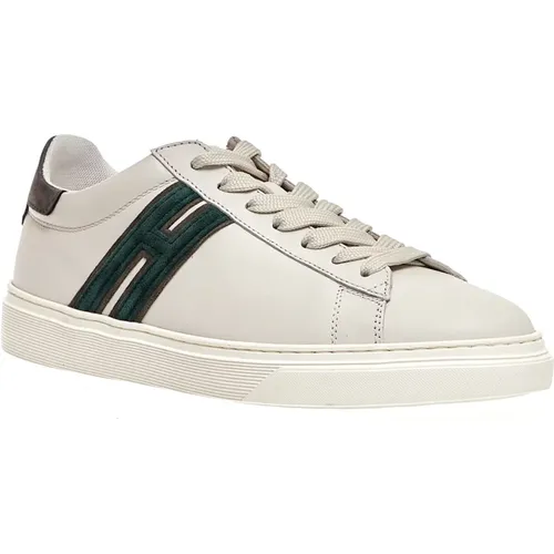Weiße Leder H Grüne Sneakers - Größe 39 - Hogan - Modalova