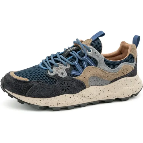 Premium Suede Sneakers Navy Light Blue , Herren, Größe: 44 EU - Flower Mountain - Modalova