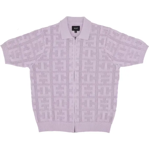 Jacquard Zip Sweater Lavender , Herren, Größe: XL - HUF - Modalova