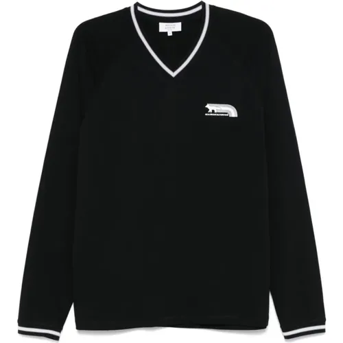 Schwarze T-Shirts und Polos - Maison Kitsuné - Modalova