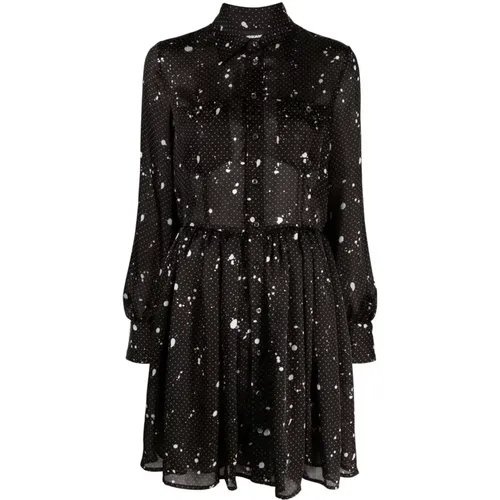 Schwarzes gepunktetes Kleid , Damen, Größe: XS - Dsquared2 - Modalova