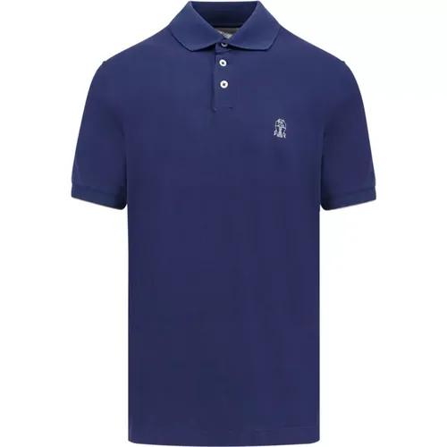 Ikones Baumwoll-Poloshirt mit Stickerei , Herren, Größe: 2XL - BRUNELLO CUCINELLI - Modalova