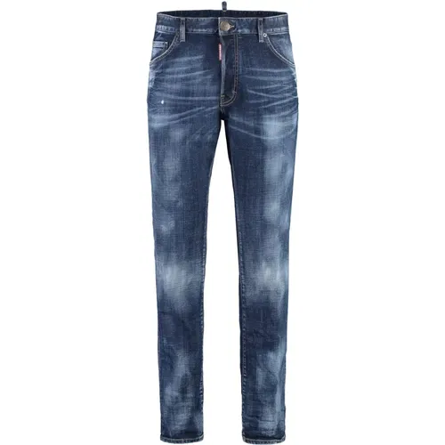 Zerrissene Denim-Jeans mit Metallnieten - Dsquared2 - Modalova