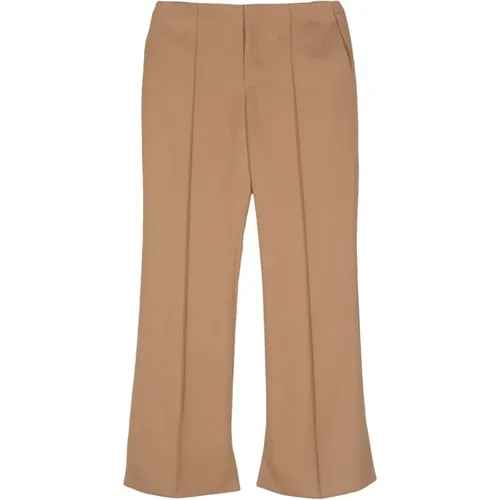 Wool Trousers with Perforated Detail , female, Sizes: M, L, S - Chloé - Modalova